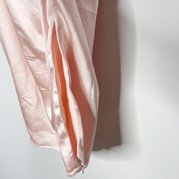 New Superdown Small S Blush Pink Billie Drape Midi Dress Cocktail Satin Ruched - Picture 5 of 13